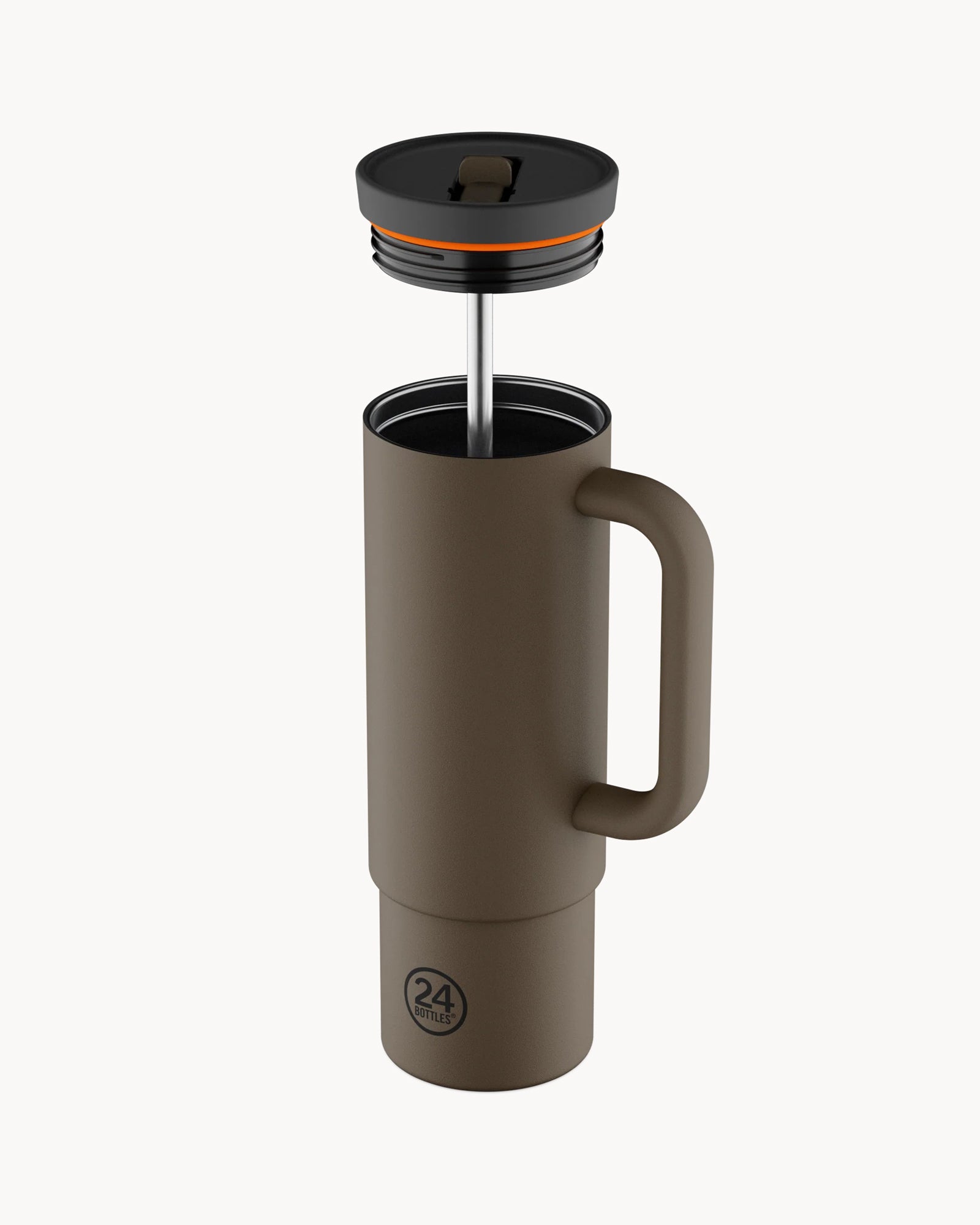 24Bottles Straw Cup 800 ml rozsdamentes acél bögre szívószállal - Mocha