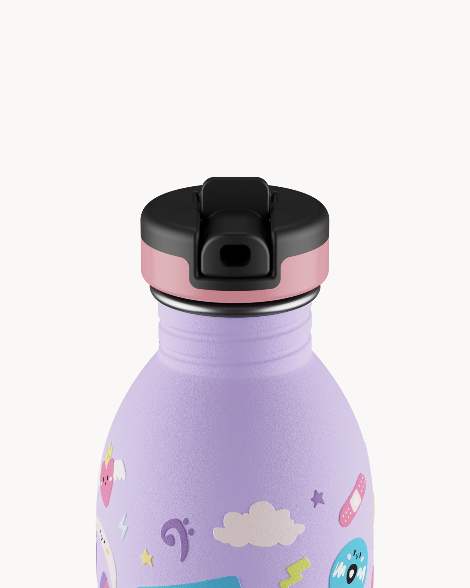 24Bottles Kids 500 ml rozsdamentes acél kulacs szívószálas kupakkal - Music Friends