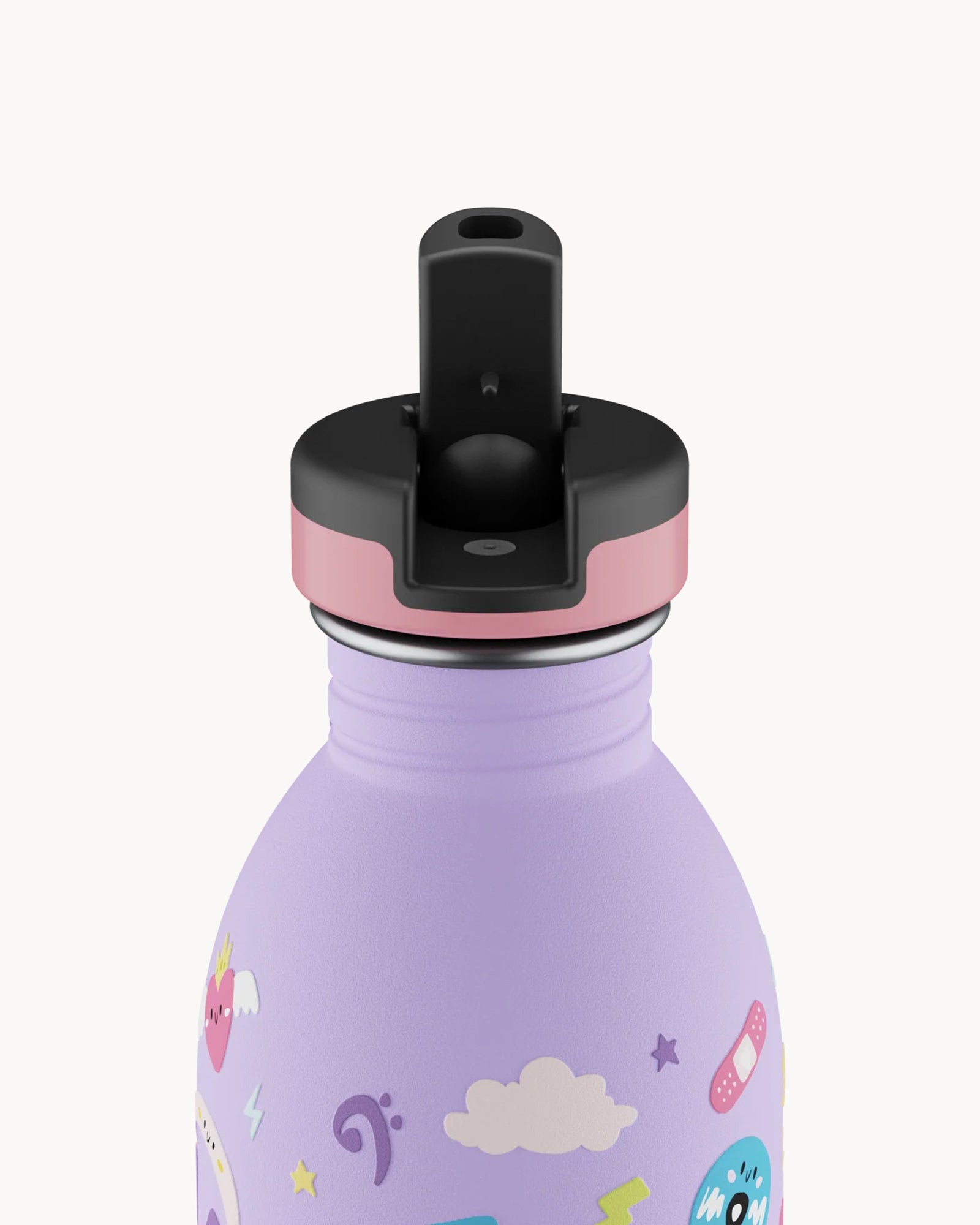 24Bottles Kids 500 ml rozsdamentes acél kulacs szívószálas kupakkal - Music Friends