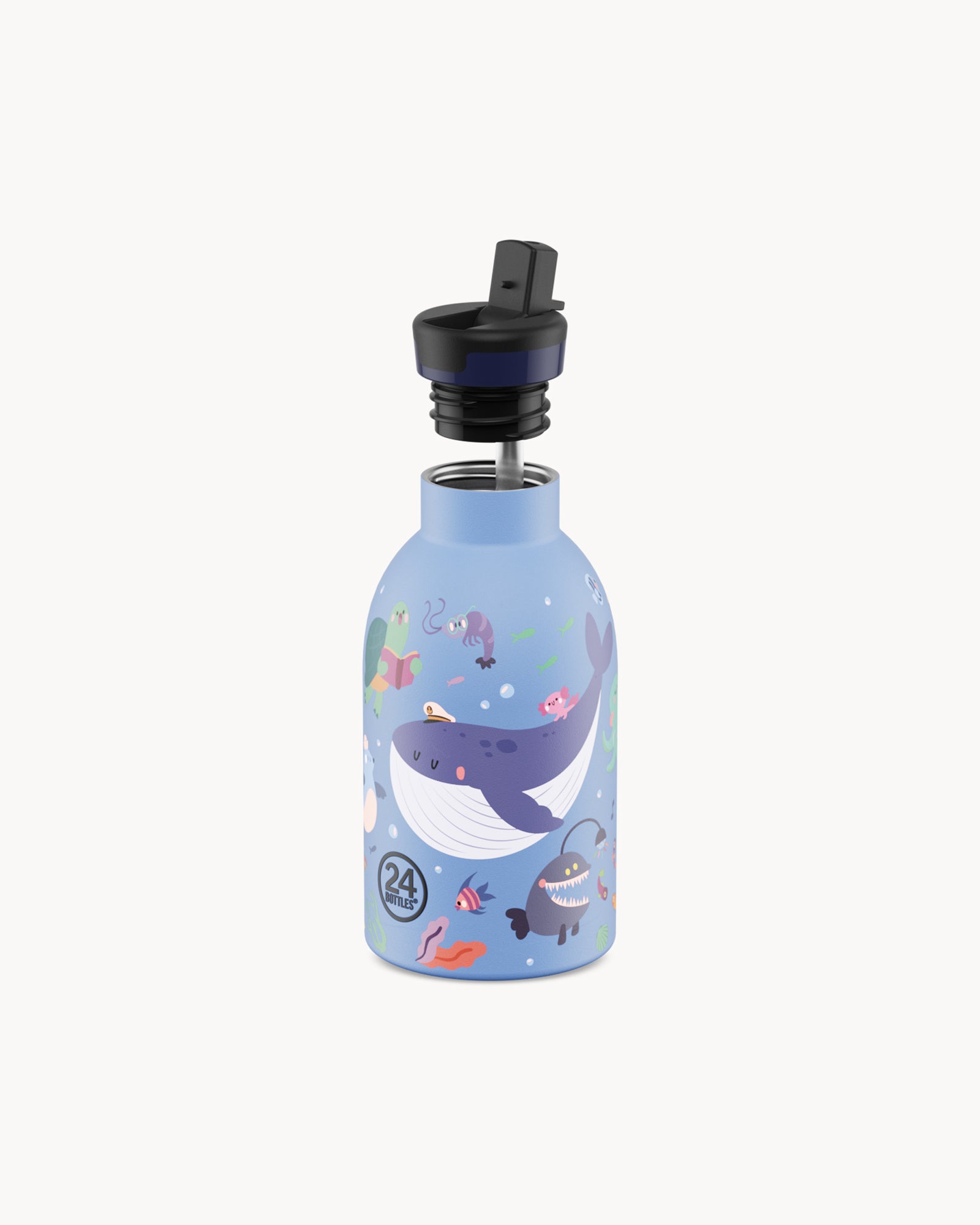 24Bottles Kids 330 ml rozsdamentes acél termosz szívószálas kupakkal - Ocean Friends