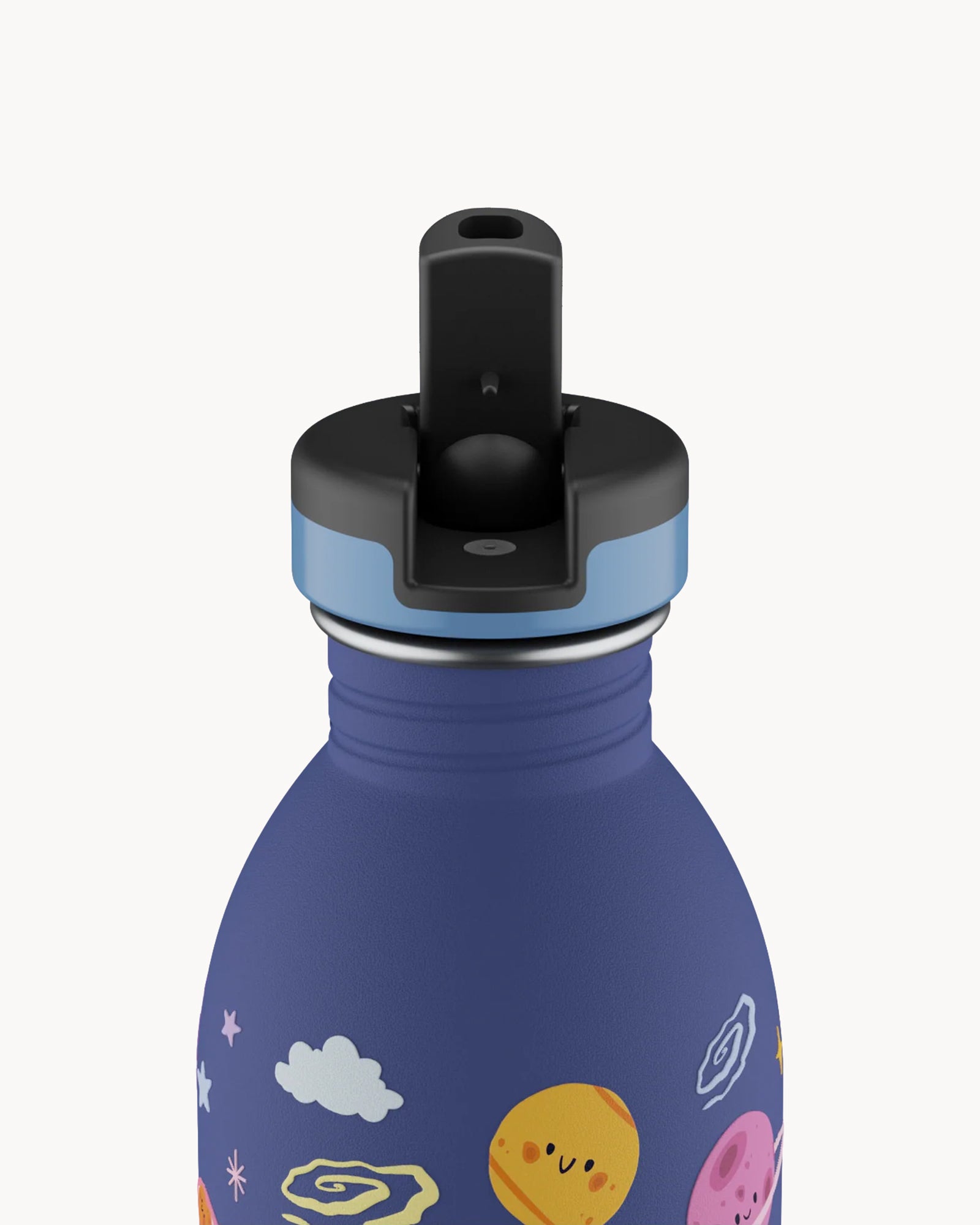24Bottles Kids 500 ml rozsdamentes acél kulacs szívószálas kupakkal - Space Friends