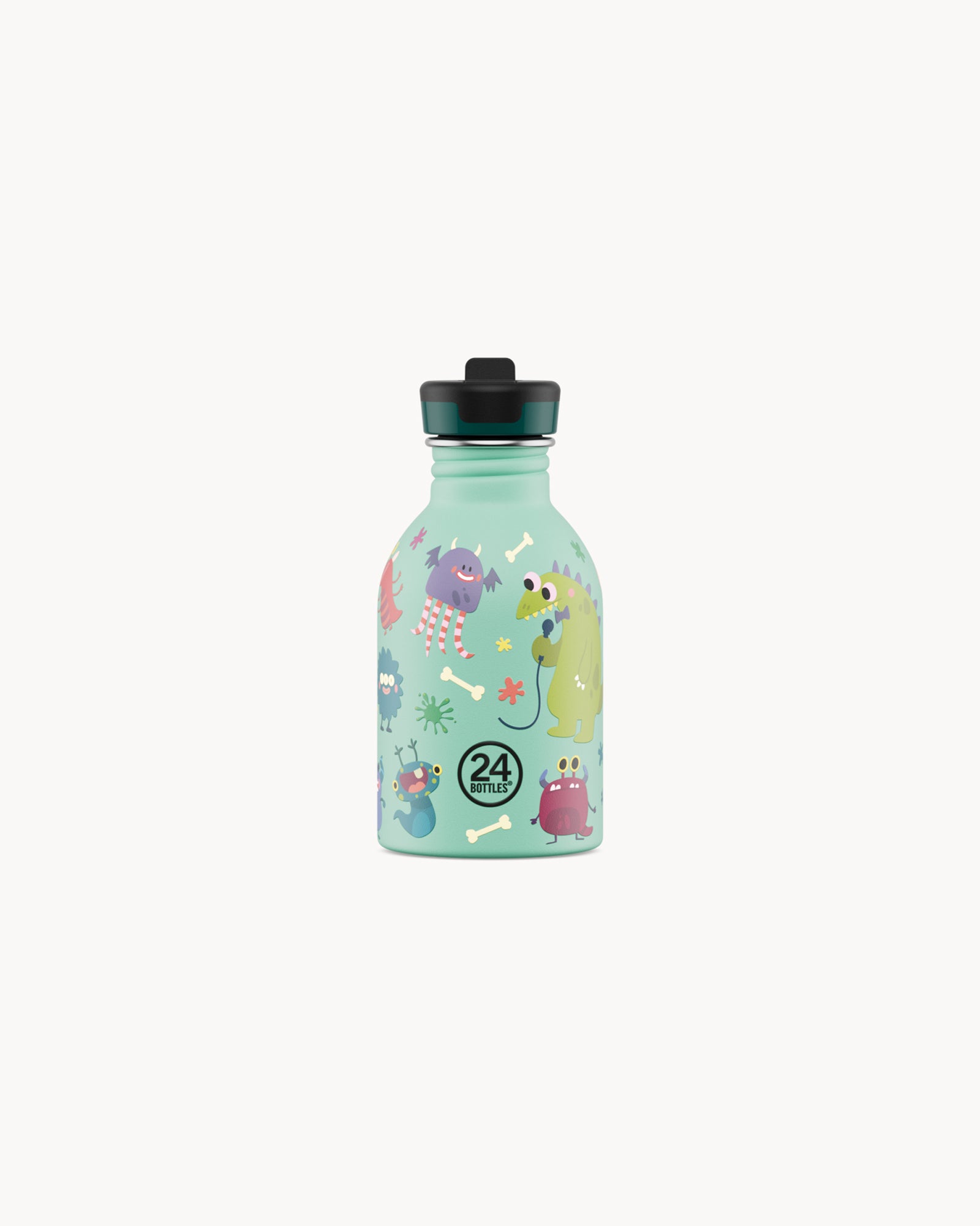 24Bottles Kids 250 ml rozsdamentes acél kulacs szívószálas kupakkal - Spooky Friends