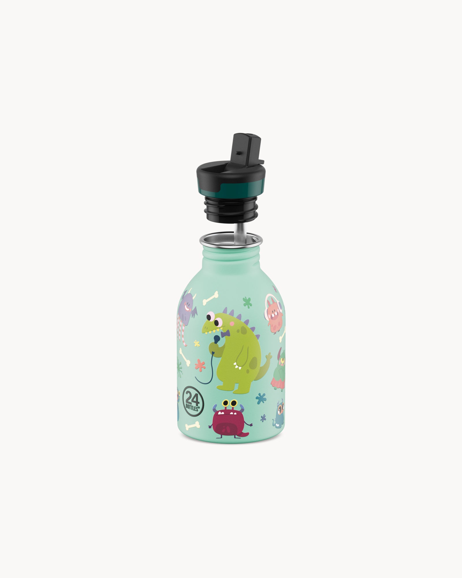 24Bottles Kids 250 ml rozsdamentes acél kulacs szívószálas kupakkal - Spooky Friends
