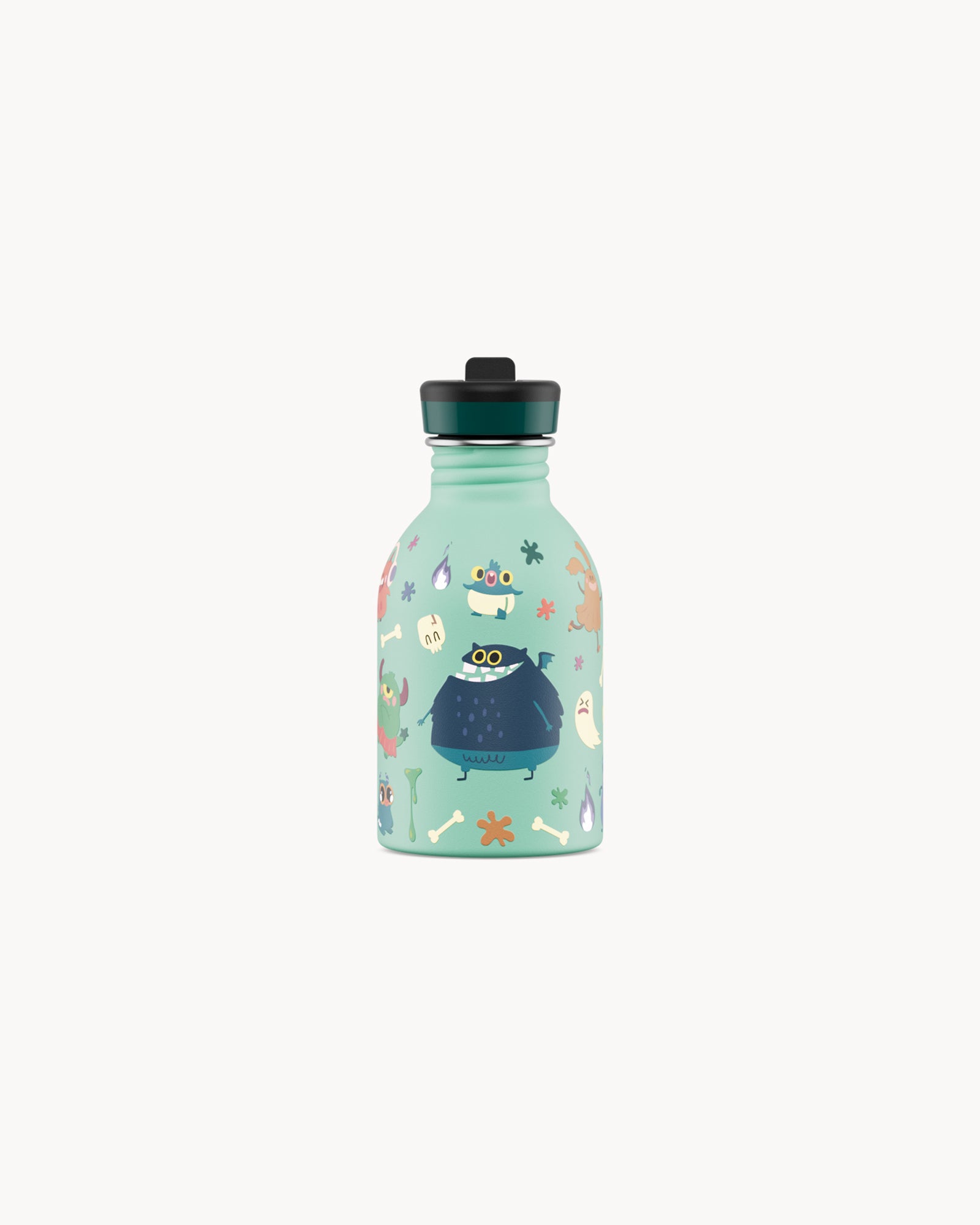 24Bottles Kids 250 ml rozsdamentes acél kulacs szívószálas kupakkal - Spooky Friends