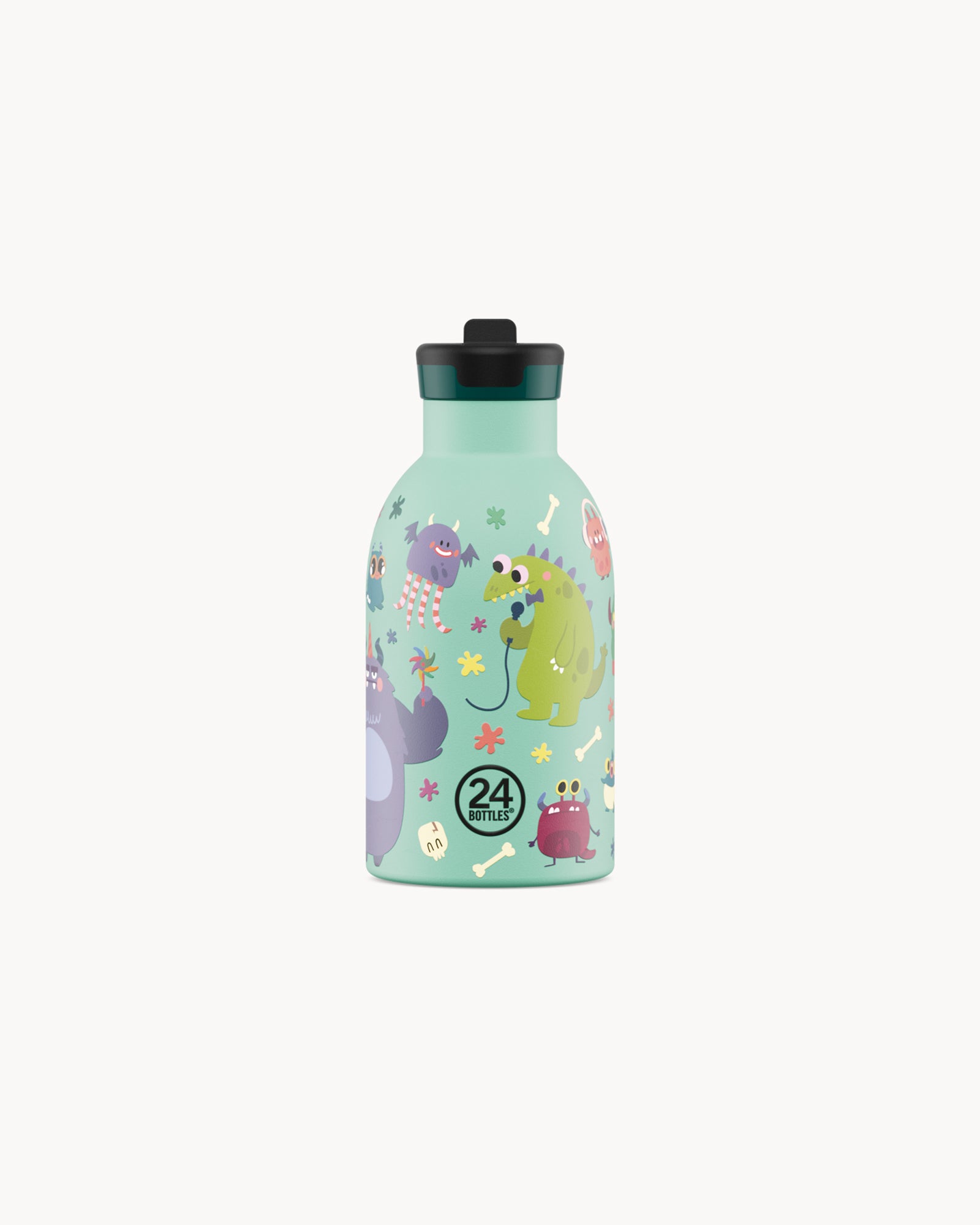 24Bottles Kids 330 ml rozsdamentes acél termosz szívószálas kupakkal - Spooky Friends