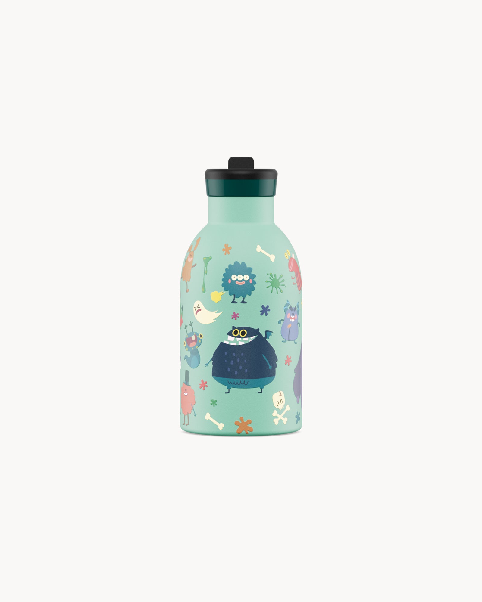 24Bottles Kids 330 ml rozsdamentes acél termosz szívószálas kupakkal - Spooky Friends