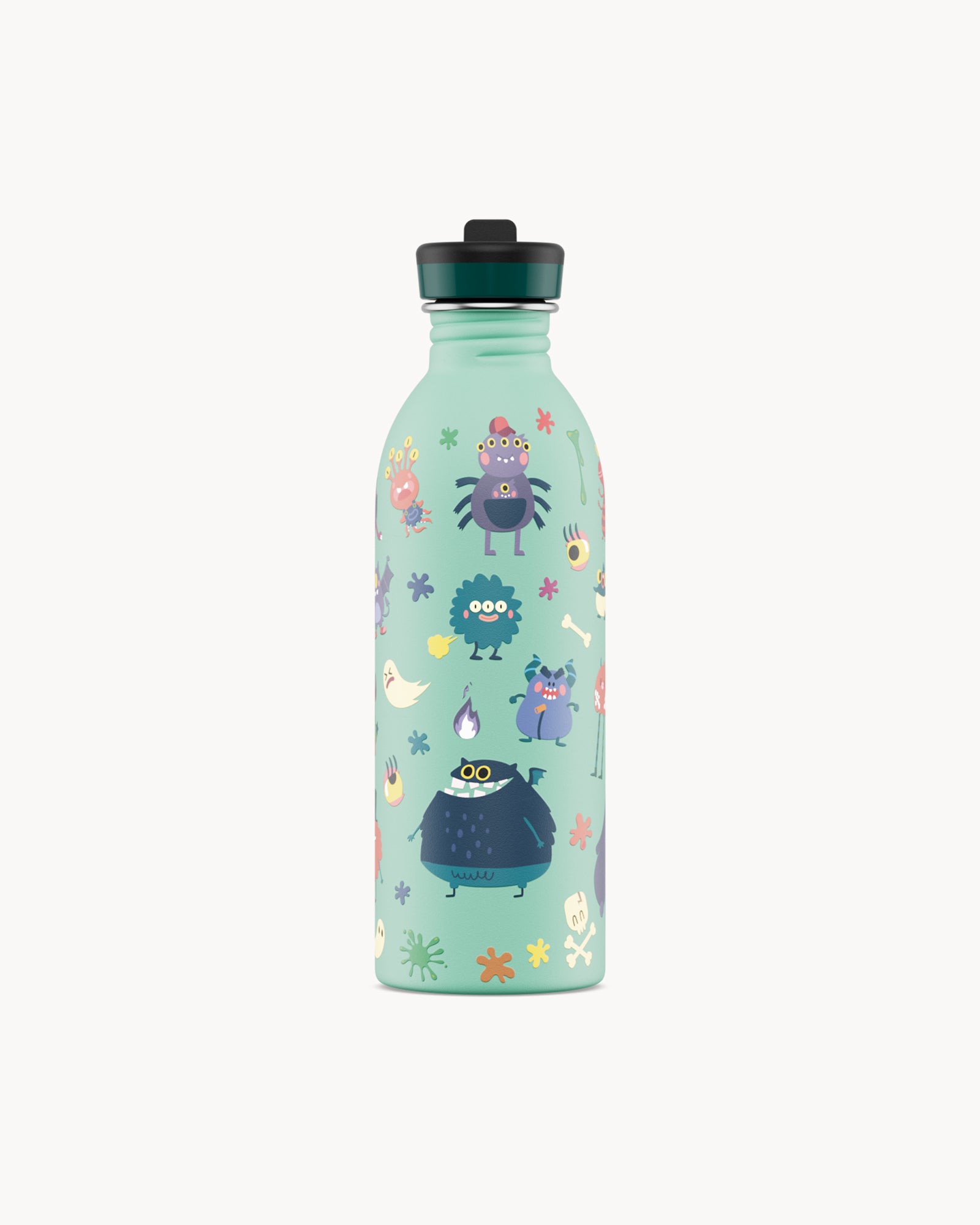 24Bottles Kids 500 ml rozsdamentes acél kulacs szívószálas kupakkal - Spooky Friends