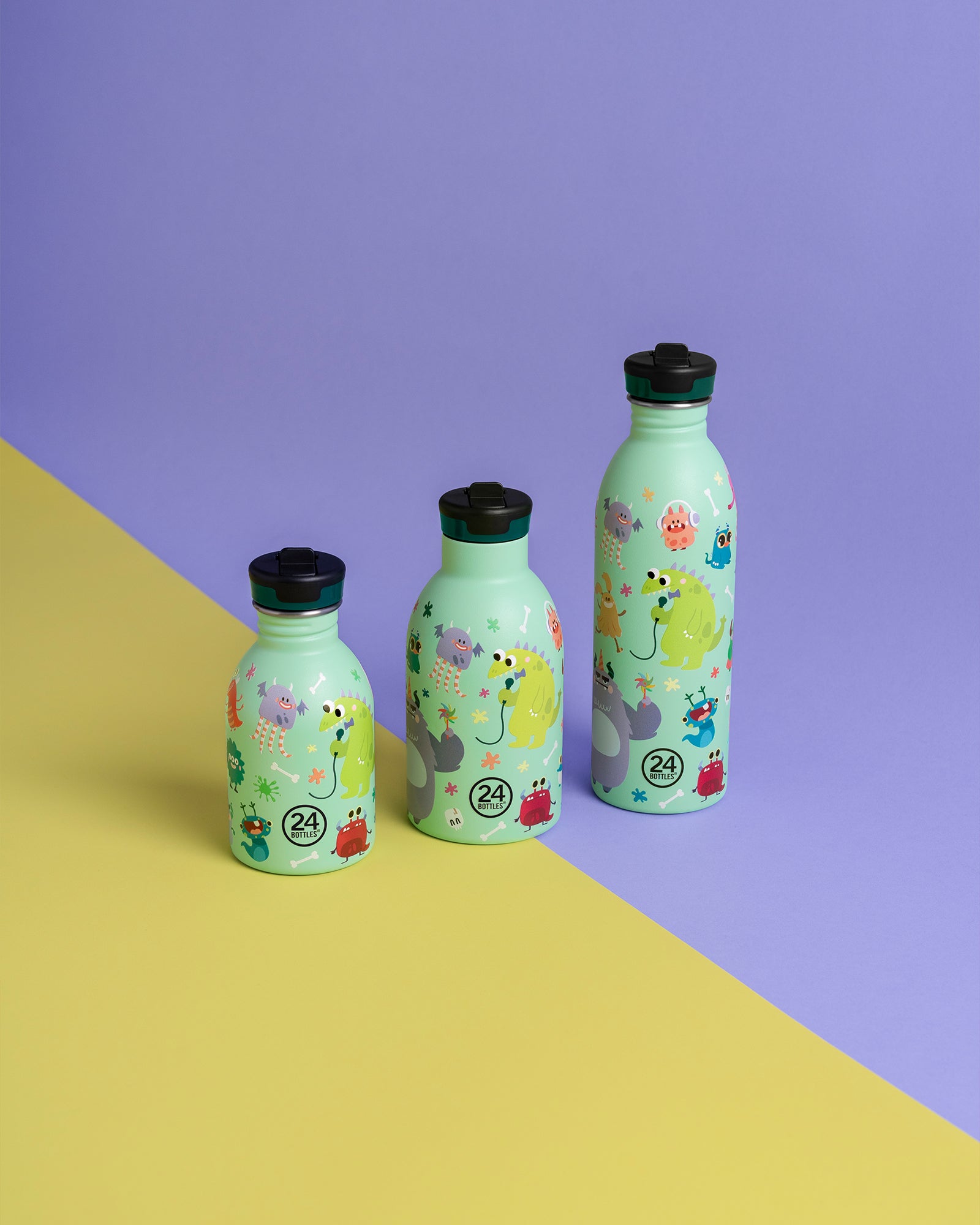24Bottles Kids 250 ml rozsdamentes acél kulacs szívószálas kupakkal - Spooky Friends