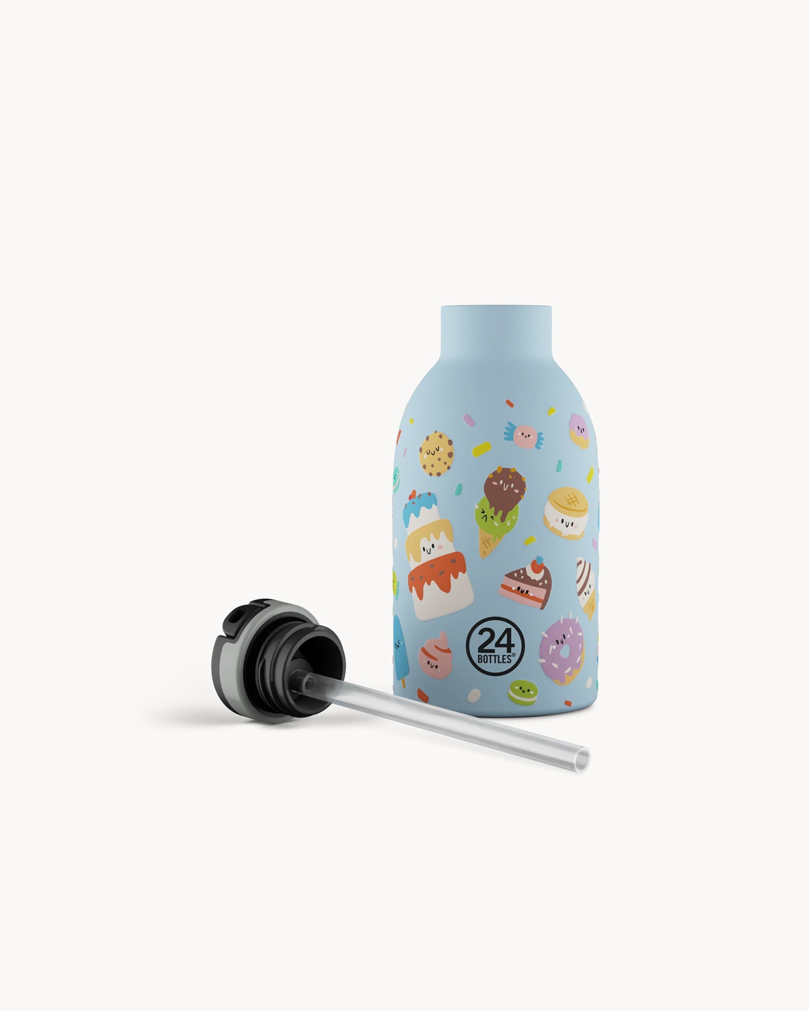 24Bottles Kids 330 ml rozsdamentes acél termosz szívószálas kupakkal - Sweet Friends