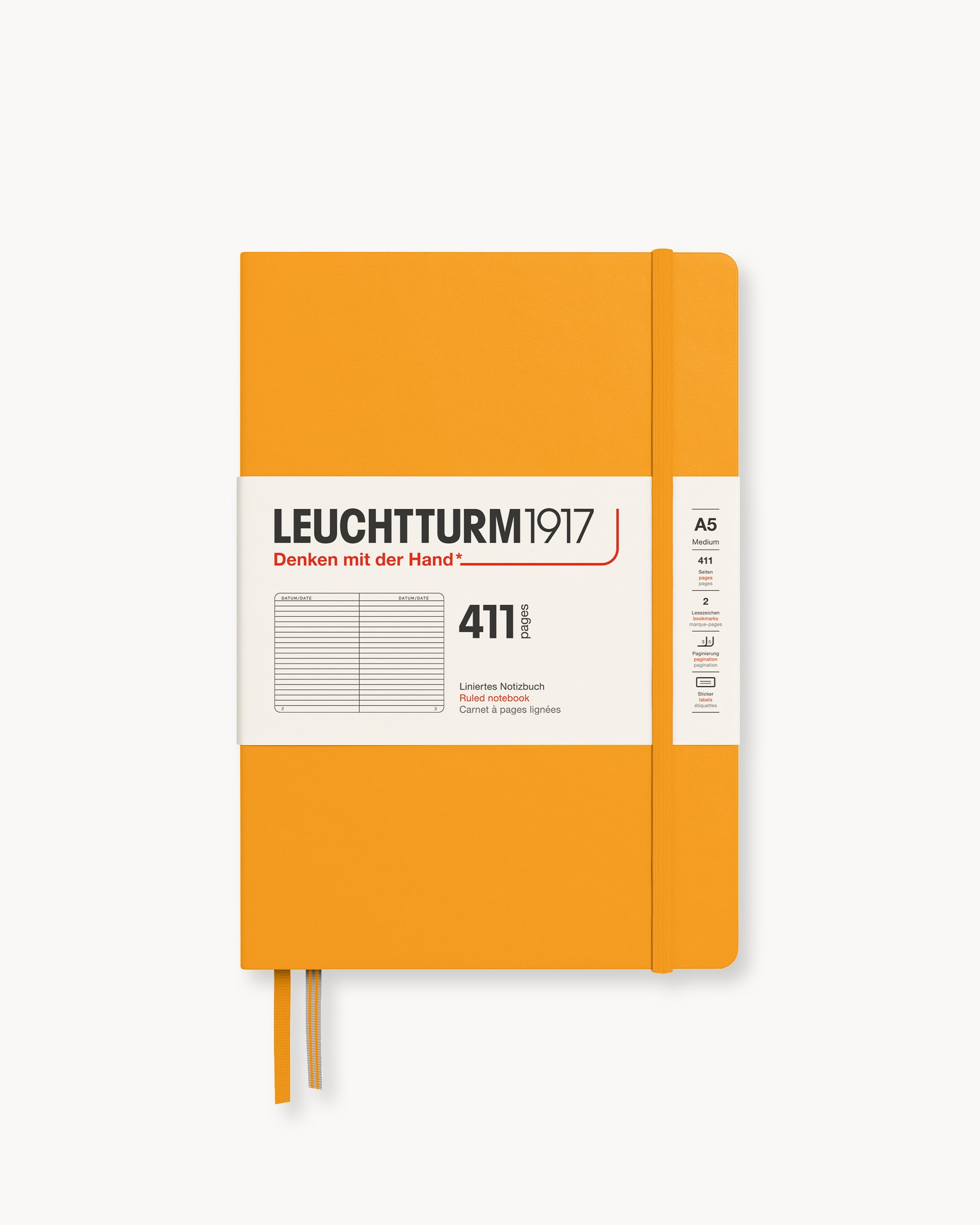 Leuchtturm1917 Notebook 411, vonalas, Medium (A5) – Rising Sun