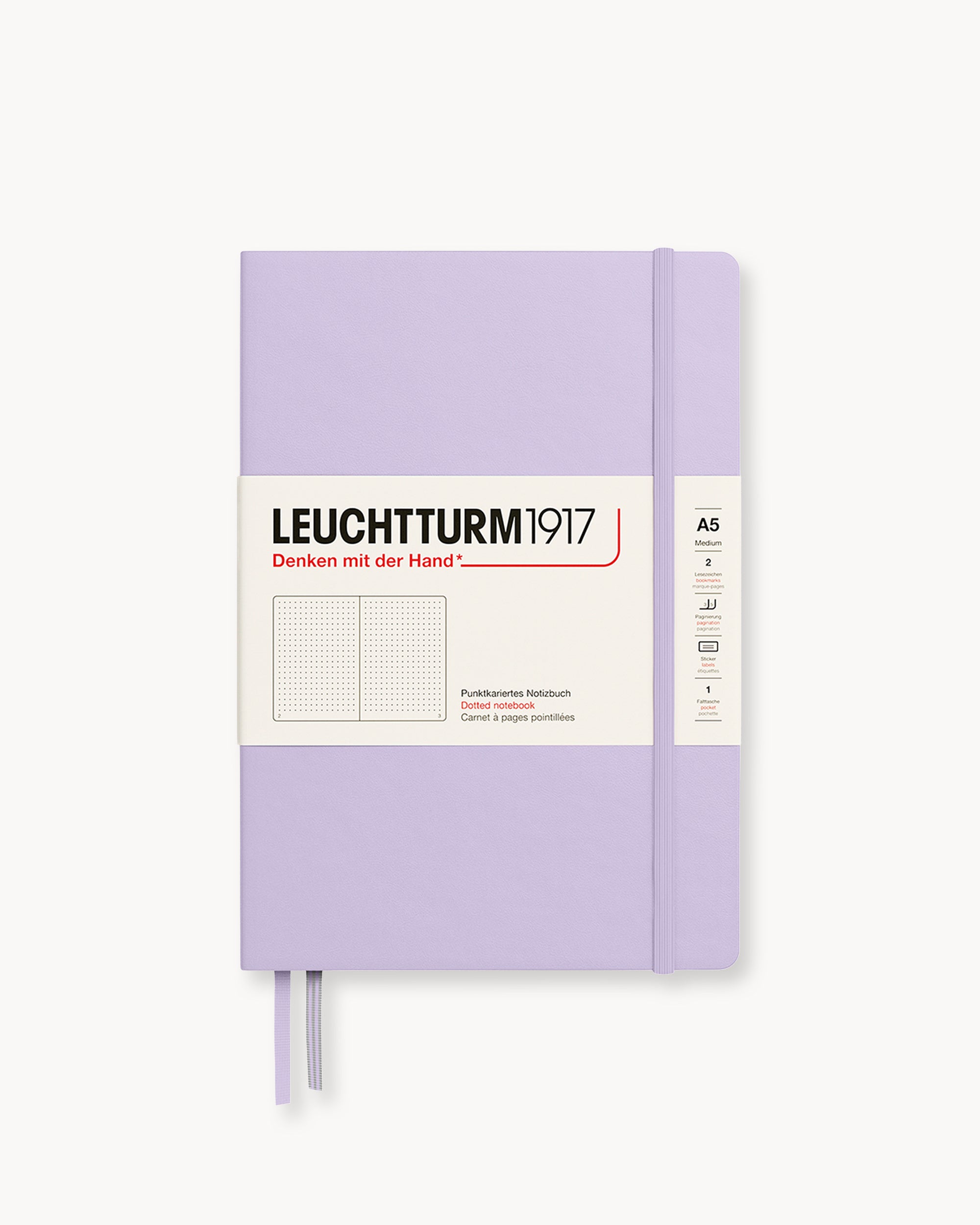 Leuchtturm1917 Hardcover Notebook Classic, pontozott lapos, Medium (A5) – Lilac