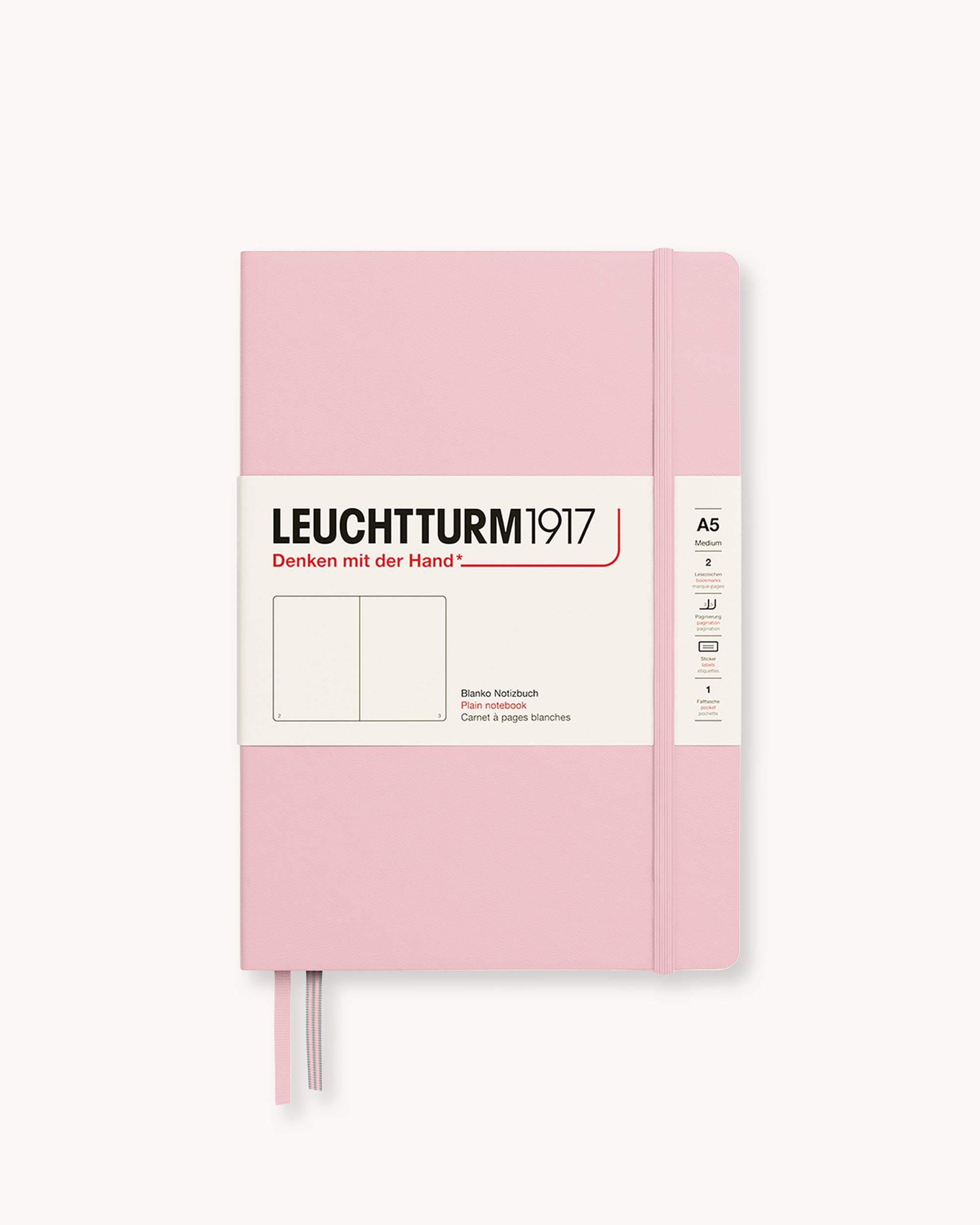 Leuchtturm1917 Hardcover Notebook Classic, sima lapos, Medium (A5) – Powder
