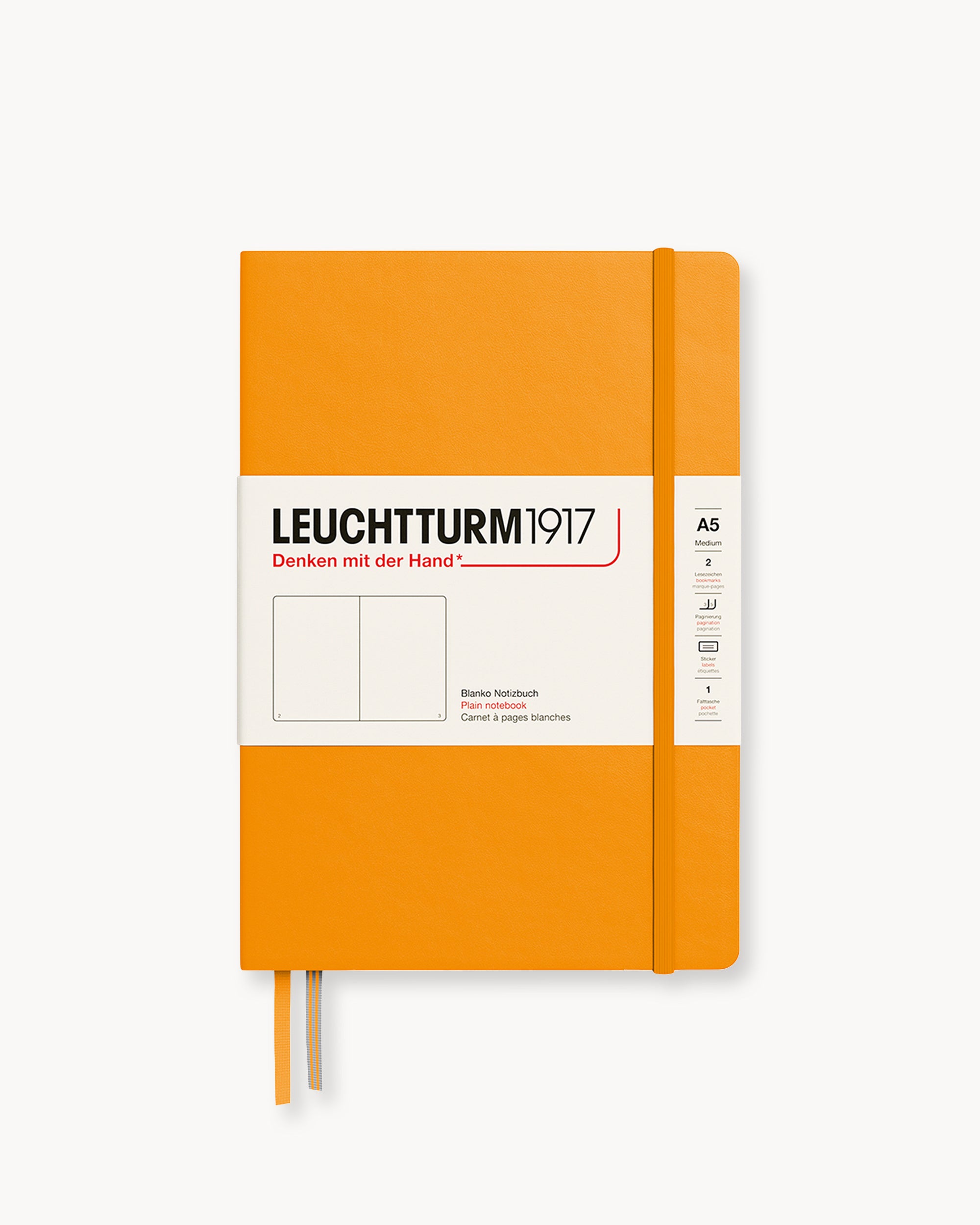 Leuchtturm1917 Hardcover Notebook Classic, sima lapos, Medium (A5) – Rising Sun