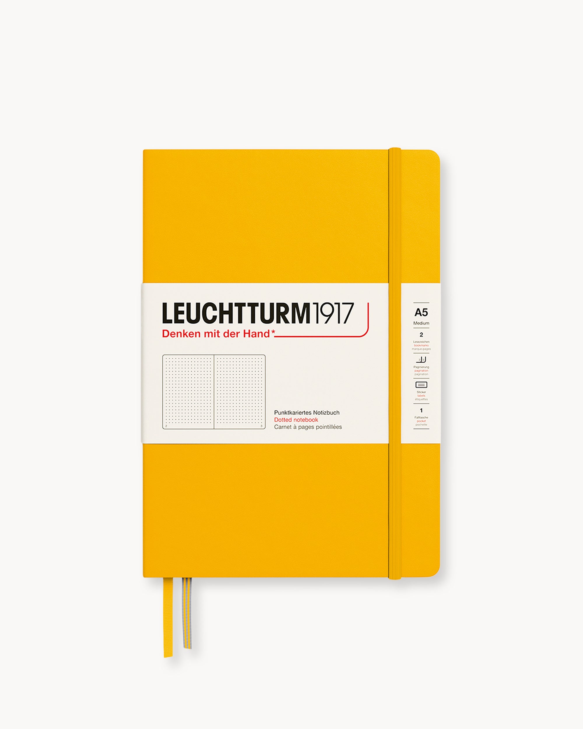 Leuchtturm1917 Hardcover Notebook Classic, pontozott lapos, Medium (A5) – Sunflower