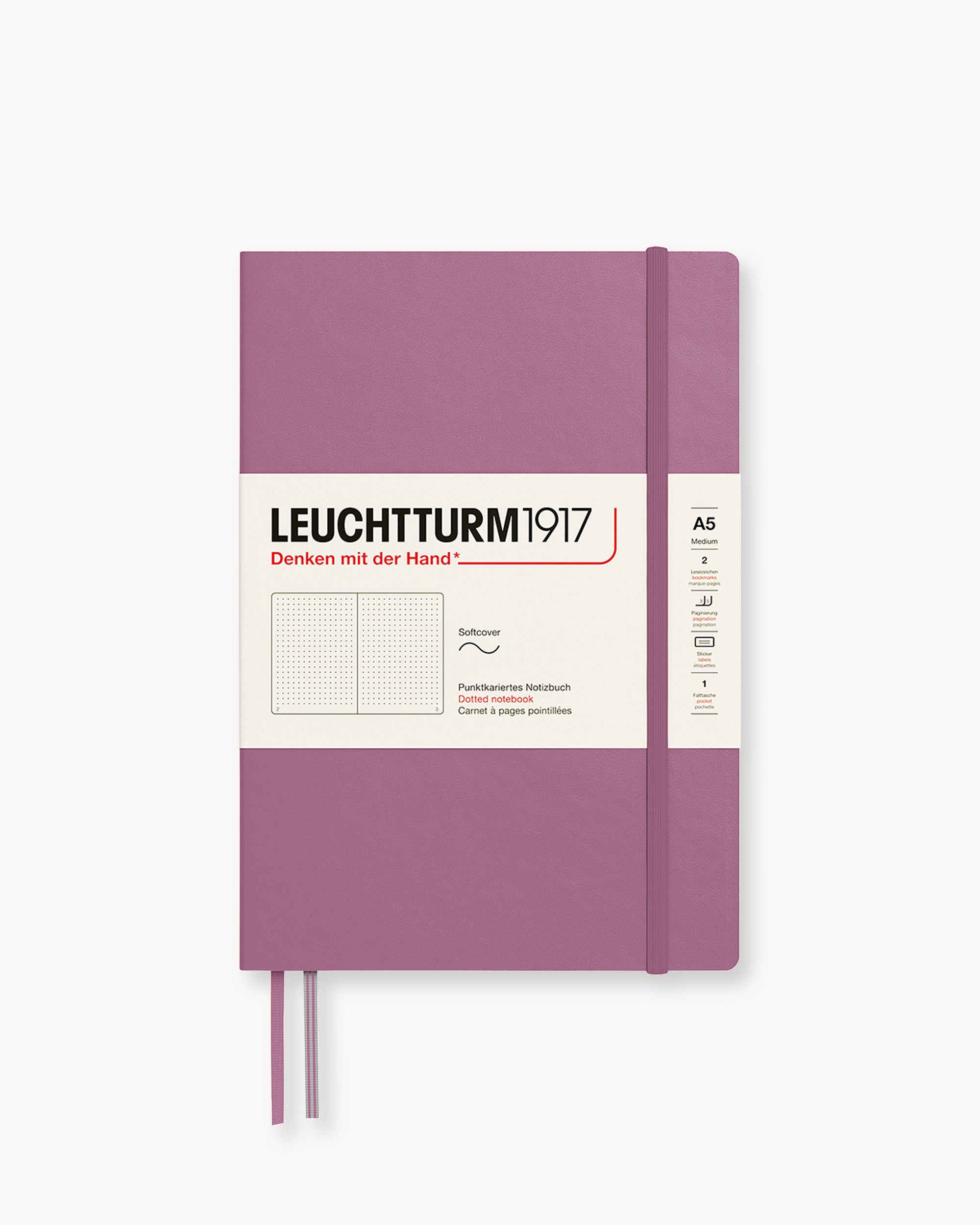 Leuchtturm1917 Softcover Notebook Classic, pontozott lapos, Medium (A5) – Dusty Rose