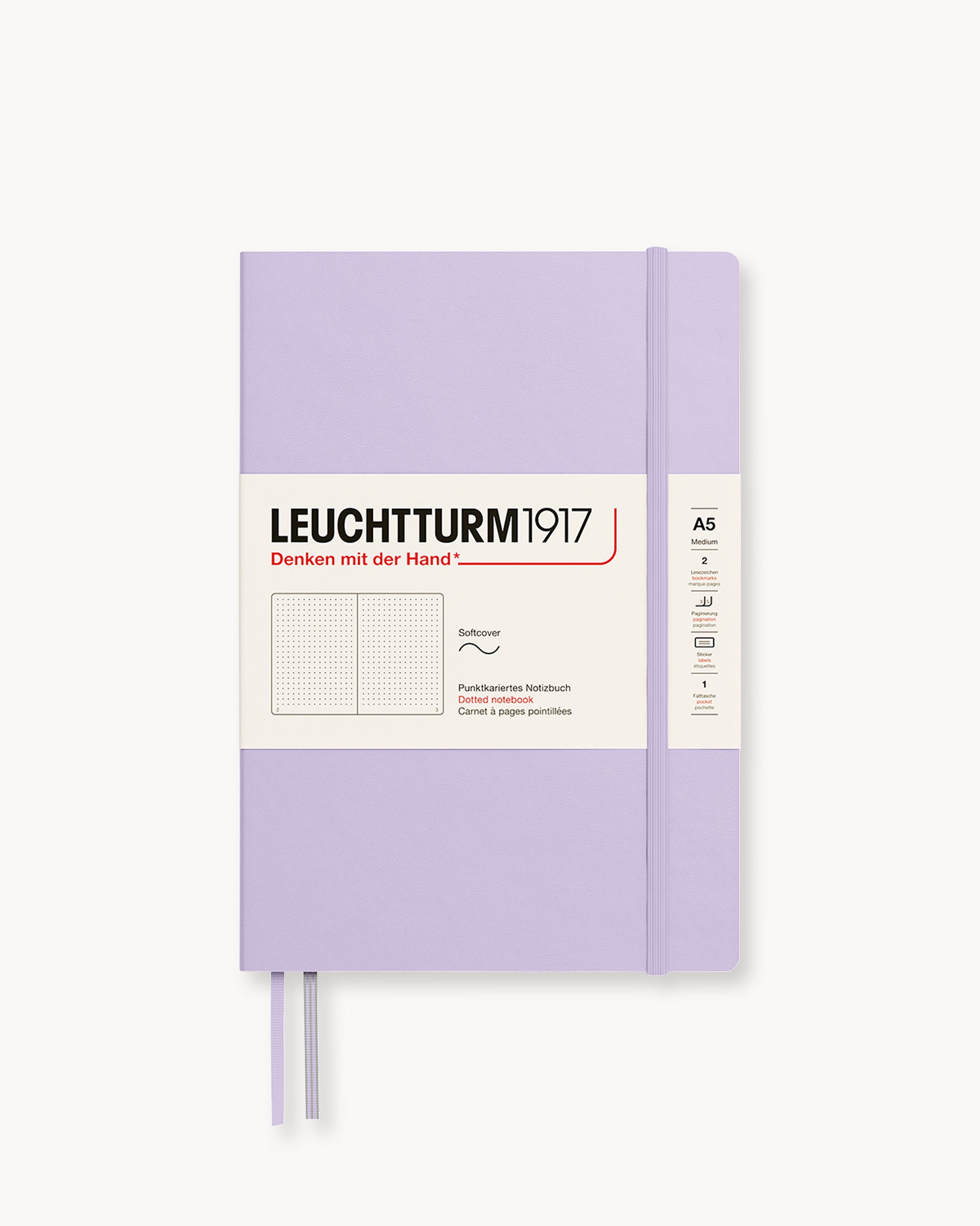 Leuchtturm1917 Softcover Notebook Classic, pontozott lapos, Medium (A5) – Lilac