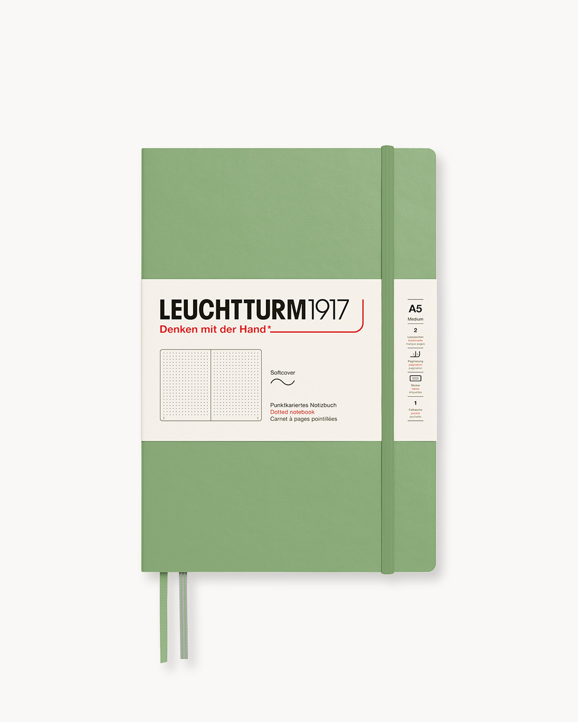 Leuchtturm1917 Softcover Notebook Classic, pontozott lapos, Medium (A5) – Sage