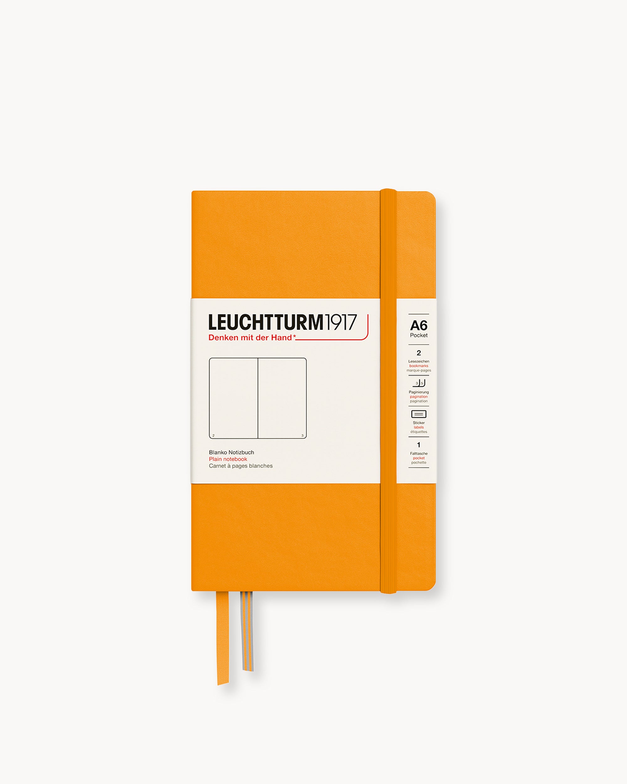Leuchtturm1917 Hardcover Notebook Classic, sima lapos, Pocket (A6) – Rising Sun