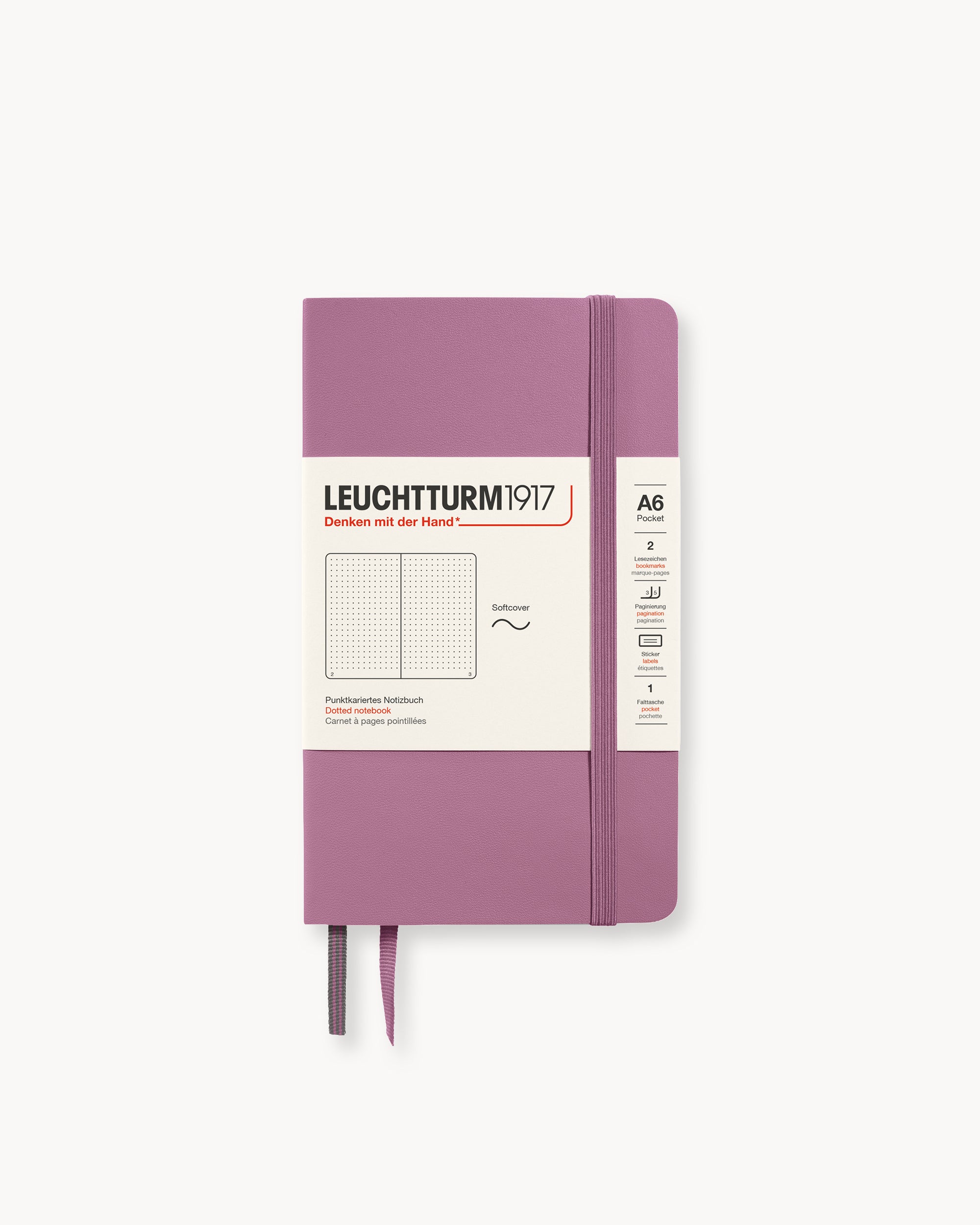 Leuchtturm1917 Softcover Notebook Classic, pontozott lapos, Pocket (A6) – Dusty Rose