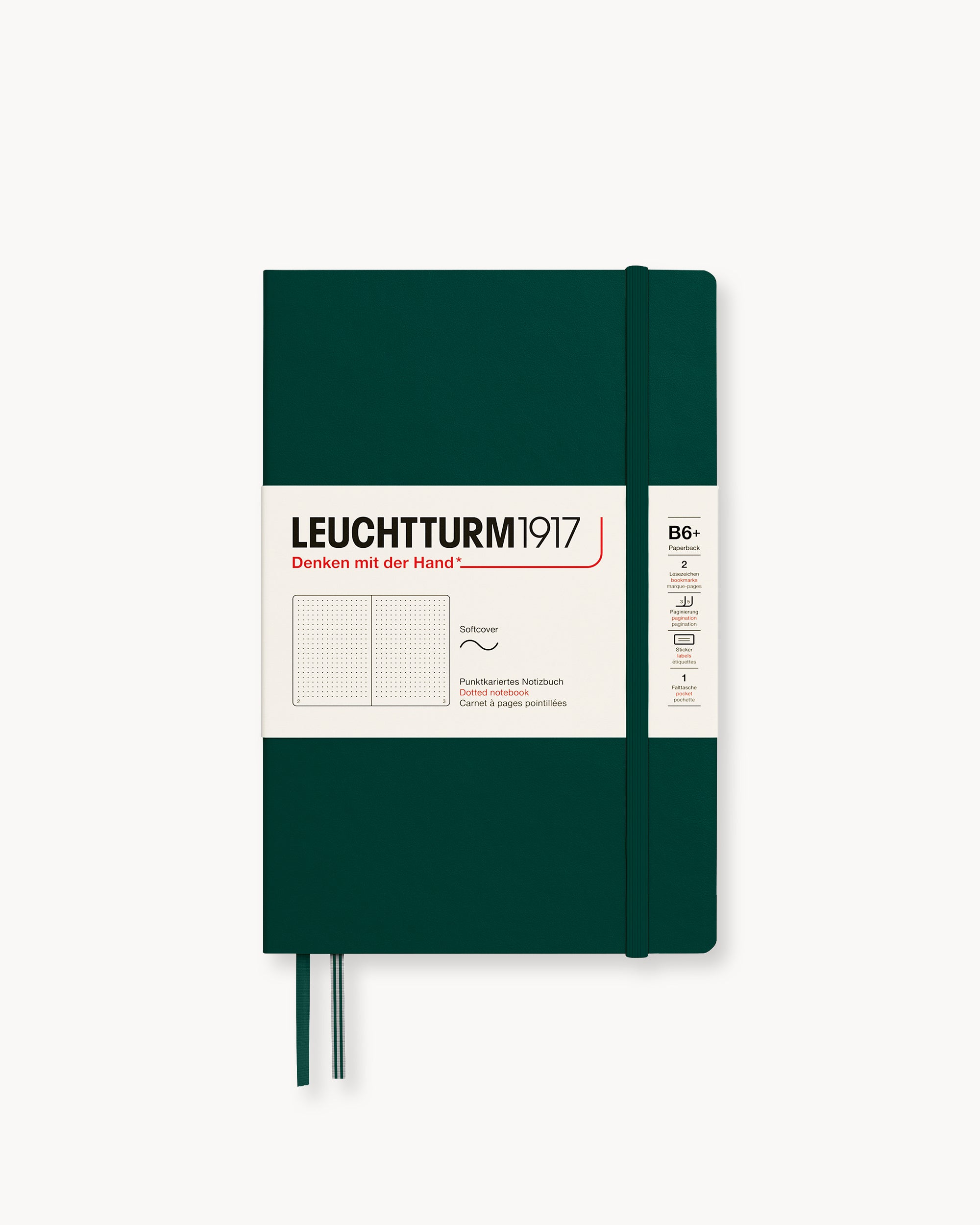 Leuchtturm1917 Softcover Notebook Classic, pontozott lapos, Paperback (B6+) – Forest Green