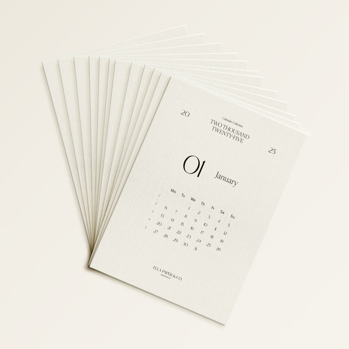 2025 Monthly Calendar Cards